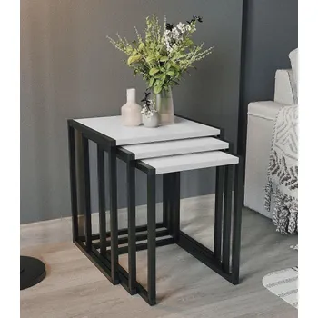 Konferenční stolek VerDesign MERRY sada stolků, bílá