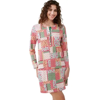 Dámská noční košile Dámská noční košile Vamp na propínání 21371 green barley velikost L