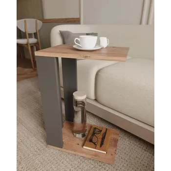 Konferenční stolek VerDesign ANDY příruční stolek na kolečkách, borovice / antracit