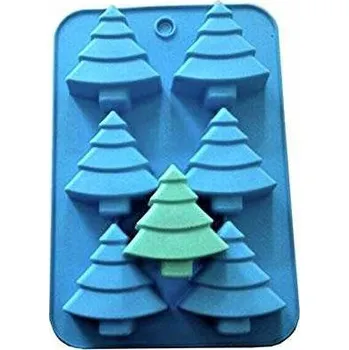 Silikonová forma na mýdlo stromečky - 6ks