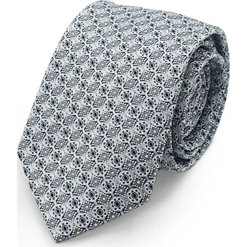 Kravata Prodloužená kravata Carlo Cardini - stříbrnáo / navy