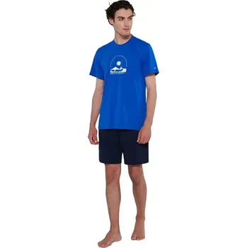 Pyžamo Vamp s krátkými rukávy 20674 modrá velikost 5XL