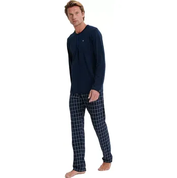 Pánské pyžamo Pyžamo s knoflíkovou légou Vamp 19601 velikost XXL