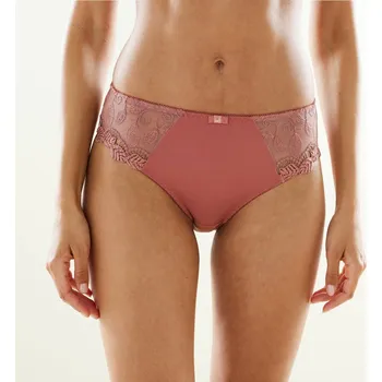 Kalhotky Blancheporte Sada 2 klasických kalhotek Rima zn. Confidence Lingerie® z mikrovlákna a vyšívaného tylu korálová 34/36