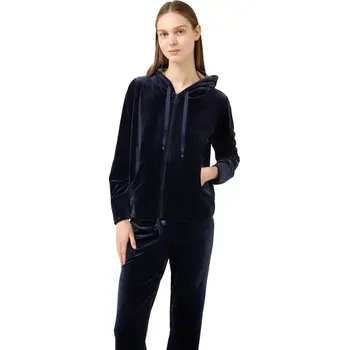 Dámská móda Vamp - Sametová tepláková souprava s kapucí velikost 3XL