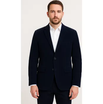 Pánské sako BAZAR - Pánské sako manšestr- Tmavě modré - 1 Pánské velikosti: EU 48