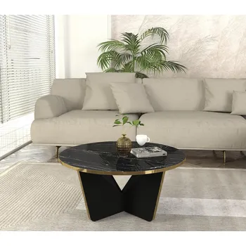 Konferenční stolek VerDesign GERTA luxusní konferenční stolek, černá/černý mramor