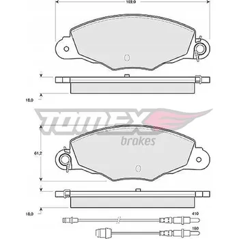 Brzdová destička Tomex TX 13-37 Sada brzdových destiček, kotoučové brzdy