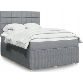 Postel Čalouněná dvoulůžková postel VidaXL 140x190 cm, odstíny šedé