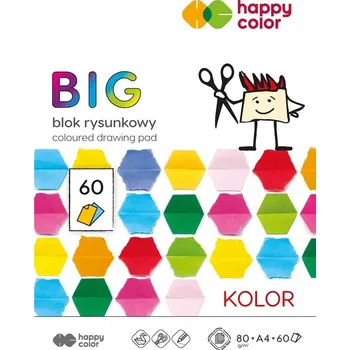 BAREVNÝ KRESLICÍ BLOK A4/60 Happy Color Školní Kreslicí Blok