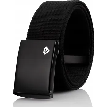 Opasek ČERNÝ TEXTILNÍ PÁSEK PÁNSKÝ S LOGEM GRACIO 170 CM K ŠORTKÁM DŽÍNÁM DLOUHÝ