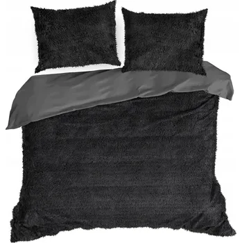 Povlečení POVLEČENÍ S TEXTUROU KOŽEŠINY ČERNÉ SADA POVLEČENÍ 220X200 EUROFIRANY
