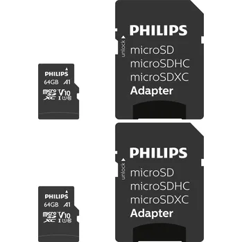 Paměťová karta Philips Ultra Speed microSDXC 2x 64 GB + adaptér SD UHS-I U1