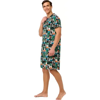 Pánská noční košile Bavlněná pánská noční košile Vamp s potiskem 22622 velikost XL