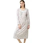 Dámská bavlněná noční košile s květinovým vzorem a knoflíkovou légou Vamp 23253 green frosty velikost 4XL