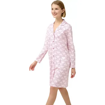 Dámská noční košile Dámská bavlněná noční košile s knoflíky s potiskem srdíček Vamp 23231 rose elegance velikost XXL