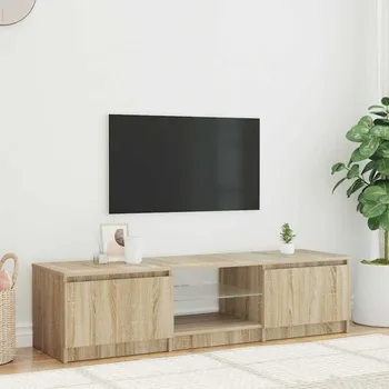 Televizní stolek vidaXL TV skříňka s LED osvětlením 140 x 40 x 36 cm [804292] Barva: kouřový dub