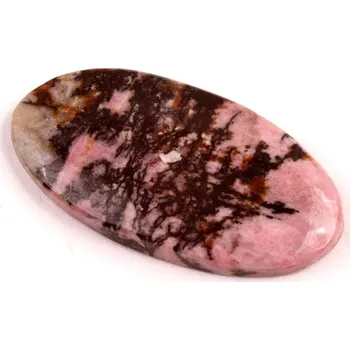 Přírodní kámen Kabošon Černý Rhodonit č.6512 (37x19x5mm)