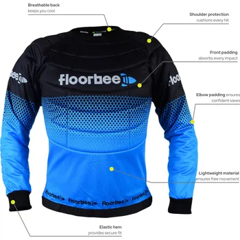 Florbalový dres FLOORBEE Goalie Armor Jersey 3.0 Florbalový brankářský dres XL, černá / modrá