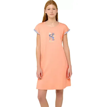 Dámská noční košile Bavlněná noční košile Vamp s krátkými rukávy 22201 salmon velikost XXL