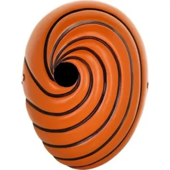 Karnevalová maska Celoobličejová pryskyřičná maska na párty 19x16cm Oranžová maska s černou spirálou Strašidelná halloweenská kostýmová rekvizita