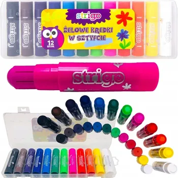 Pastelka Nezanechává skvrny gelové PASTELKY Sada pro malé školy 12 barev PASTELKY STRIGO