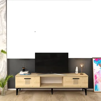 Televizní stolek VerDesign HAPPY TV stolek na nožičkách, dub