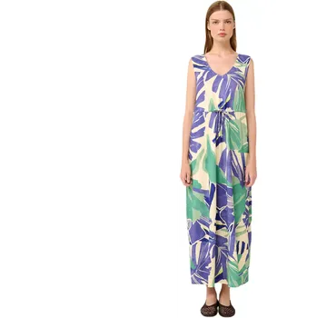 Dámské šaty Viskózové letní maxi šaty Vamp s tropickým květinovým potiskem 22473 blue boa velikost XXL
