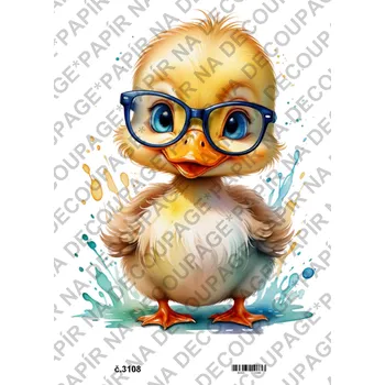 Umělecký papír Rýžový a soft papír na decoupage - Kačenka - KB3108 Materiál: Soft, Rozměr: A4