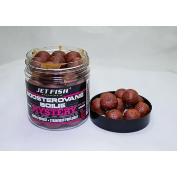 Boilies Boosterované boilie Jet Fish Mystery Jahoda - Moruše 250ml - 24 mm
