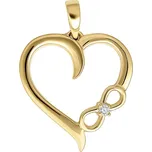 Diamantový přívěsek srdce Bentley nekonečno ze žlutého zlata