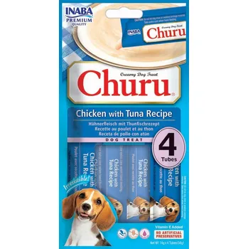 Pamlsek pro psa INABA DOG CHURU 4P KUŘE S TUŇÁKEM (KUŘECÍ/TUŇÁKOVÉ) 4x14g