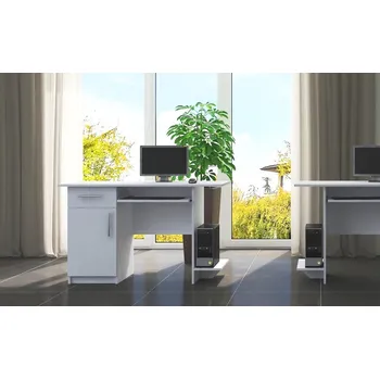 Psací stůl VerDesign Pracovní stůl VEBER bílý, levý