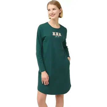 Dámská noční košile Dámská bavlněná noční košile s kapsami Vamp 23240 green garden velikost XXL