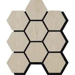 Alfistyle Akustický panel s dřevěnou dýhou Hexagon - dub světlý
