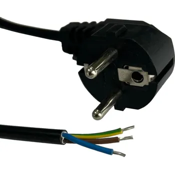 elektrický kabel Flexo PVC šňůra 853077-1-2/2, 3Gx0,75, úhlová vidlice, černá - 2 m