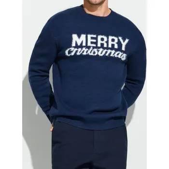 Pánský svetr Sinsay - Svetr s vánočním motivem - námořnická modrá - 808FZ-59X - 808FZ-59X-XL