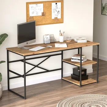 Psací stůl VerDesign Industriální psací stůl VEGY 28, borovice/černý kov