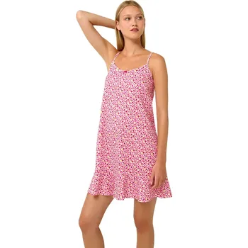 Dámská noční košile Bavlněná letní noční košile na ramínka Vamp 22287 pink blossom velikost XXL