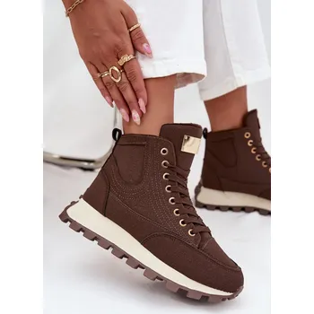 Dámské kozačky Zateplené dámské trapery na platformě Marivira Barva: Béžová, Velikost: 38