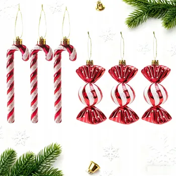 Vánoční dekorace CUKROVINKOVÉ DEKORACE Sady 14 cm tyčinky na vánoční stromeček k dekoraci 18 ks