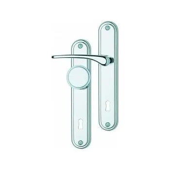 Dveřní kování Rostex klika levá-knoflík IDEAL, Rozteč 72, Pro vložku, Cr-nerez