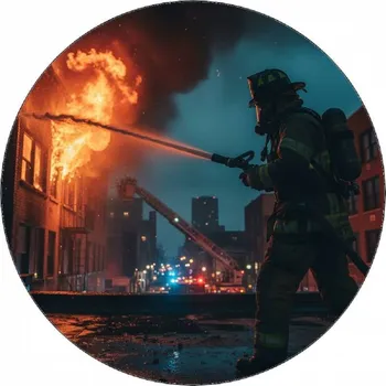 Přisada na vaření a pečení Jedlý papír hasič v noci 19,5 cm - Pictu Hap