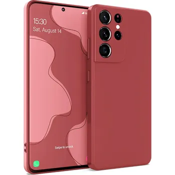 Pouzdro na mobilní telefon Zadní Kryt Smart-Tel pro Samsung Galaxy S21 Ultra, červený