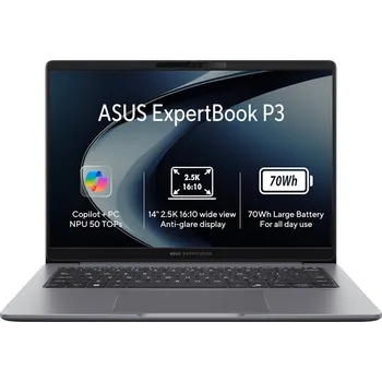 Notebook ASUS ExpertBook PM PM3406CKA-NZR732X Notebook, Ryzen 7 AI 350, 32GB DDR5, 1TB SSD, AMD Radeon 860M, 14" WQXGA IPS 144Hz, W11P, šedý PM3406CKA-NZR732X
