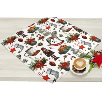 Povlečení Bellatex Ubrus Louskáček, 50 x 50 cm, červená