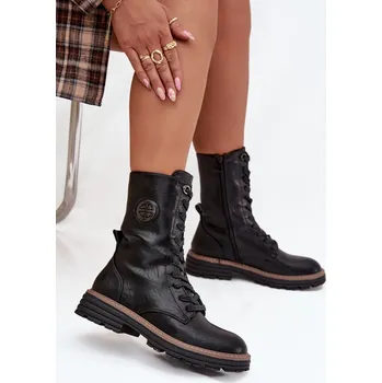 Dámské kozačky Dámské workery s ozdobným detailem zateplené Dorialine Barva: Černá, Velikost: 36