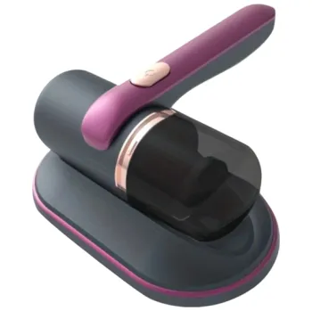 Pomůcka pro obuv a oblečení Ruční bezdrátový vysavač na matrace s UV sterilizací USB nabíjení odstraňovač roztočů přenosný domácí čistič 24×13×3,5 cm hygienické zařízení fialová