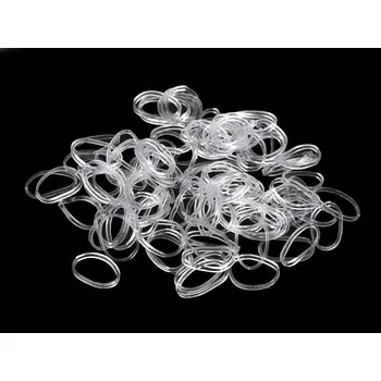 Malé gumičky do vlasů, transparentní - cca 100 ks