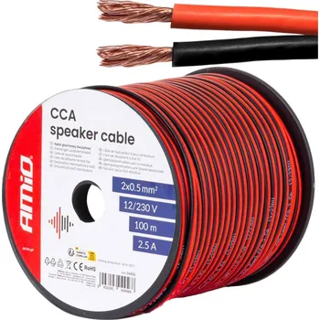 Audio kabel Reproduktorový kroucený kabel Amio 2 x 0,5